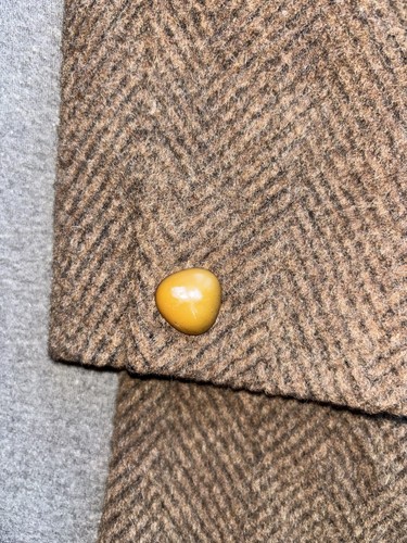 VTG Roga Jacket  Alpaca Wool Womens Brown Trench Coat Herringbone 21” pit to pit - Picture 8 of 9