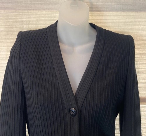 SELTEN VTG Valentino schwarz Strick Shirt Kleid ~ selbst Gürtel ~ Netz gefüttert Schlitze ~ 4 gebraucht, in einwandfreiem Zustand - Bild 3 von 12