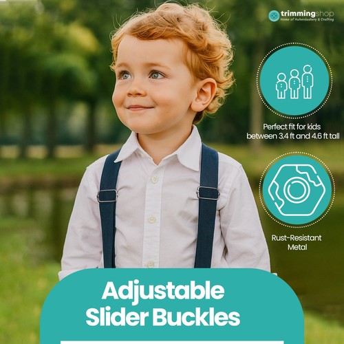 Boys Girls Baby Toddler Children Adjustable Washable Braces Suspenders All Ages - Picture 64 of 78