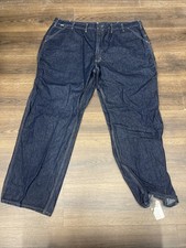 Carhartt Jeans Mens 48x34 Blue Denim Cotton Oringinal Fit Flame-Resistant MNM165