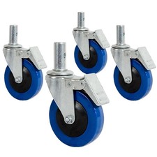 metaltech 4 in. casters with lock (4-pack) swivel heavy duty scaffolding WHEELS