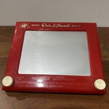 Vintage 90s Ohio Art RED Magic Etch A Sketch Screen No 505 USA
