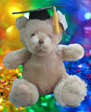 12" Graduation Tan Soft Cuddly Plush Bear w/Tassled Cap