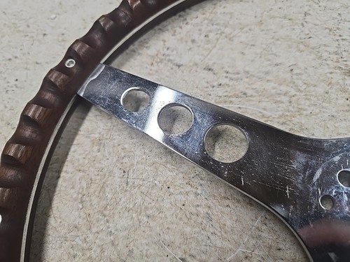 Wood and Chrome Steering Wheel 15" Wooden - Picture 15 of 19