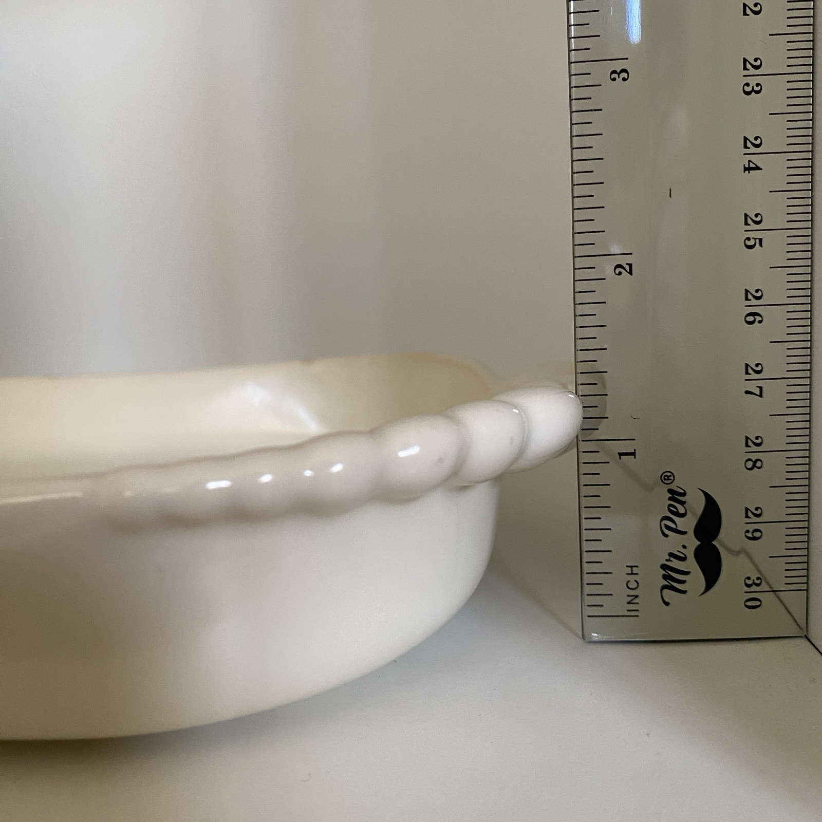 Vintage Mid Century Off White Ceramic Tray with Bubble Pattern Handles