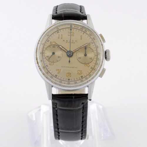 VINTAGE FINE RALCO CHRONOGRAPH LANDERON MANUAL WIND SWISS WATCH W/ ORIGINAL DIAL - Picture 6 of 13