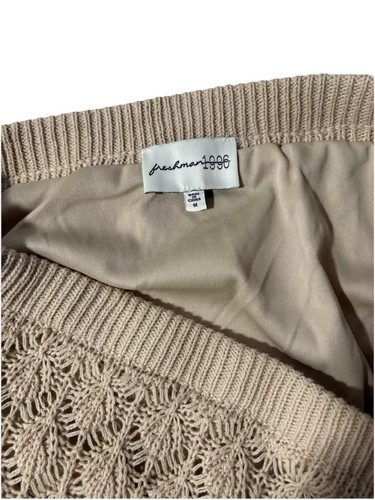 Freshman 1996 Medium Skirt Knit Tan Crochet maxi Lined Coquette New No Tags - Picture 2 of 9