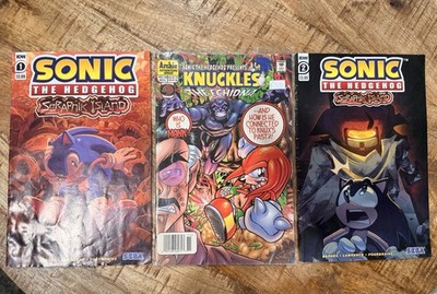 IDW Publishing Sonic the Hedgehog Scrapnik Island #1 #2 & Knuckles Comic Book 