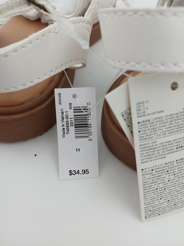 Baby Gap weiße Blumen Sandalen Schuhe Mädchen Größe 11 neu Etikett beschädigte Sohle Kleinkind - Bild 5 von 9