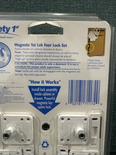 Juego de cuatro cerraduras Safety 1st Magnetic Tot Lok - ¡Nuevo en paquete! - Imagen 10 de 12