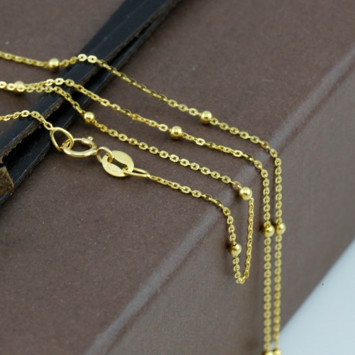 Cadena de puntos de oro amarillo macizo genuino de 18 quilates 50 cm hecha en Italia - Imagen 7 de 7
