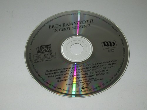 EROS RAMAZZOTTI/IN CERTI MOMENTI(DDD 258 741) CD ALBUM - Picture 2 of 3