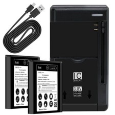 Long Lifespan 2x 1900mAh Battery Charger Cable for Kyocera DuraXV Extreme E4810