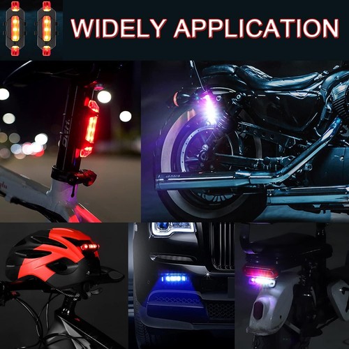 2er Set USB Wiederaufladbare LED Fahrrad Scheinwerfer Fahrrad Front Rücklampe Fahrradlicht - Bild 8 von 11