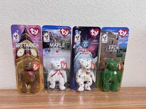 Vintage Mcdonalds TY Beanie Babies Complete Set of 4 Britannia Maple Glory Erin