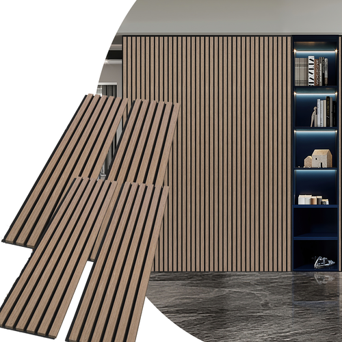 4-Pack Acoustic Wood Wall Panels Soundproof Wall Panels for Wall Decor