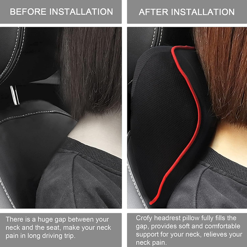 2 Pack Car Neck Pillow, Softness Car Headrest Pillow for Driving with Adjustable - Picture 3 of 12