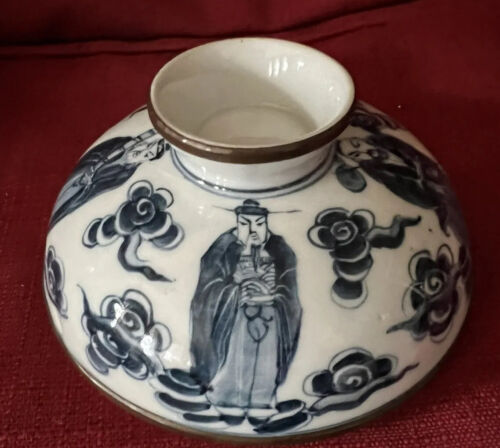 Wildwood Accents blau weiß figürliche Porzellan Chinoiserie Deckeldose Vintage selten - Bild 5 von 16