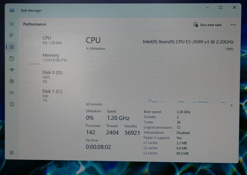Komputer HP Z640 36-rdzeniowy procesor 2x E5-2699 v3 48GB RAM 256GB SSD 2TB HDD WIFI Win11 - Zdjęcie 12 z 13