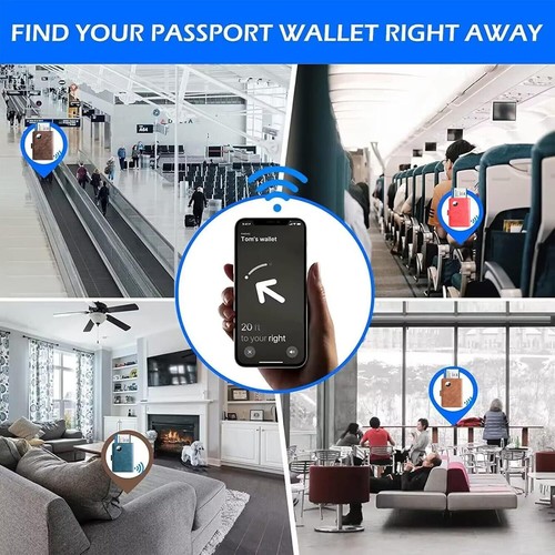 Airtag Passport Holder Cover Wallet Travel Essentials Leather Rfid Blocking Case - Bild 9 von 11