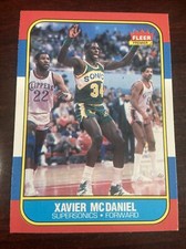1986 Fleer Basketball Set Break Xavier McDaniel Rookie RC SuperSonics #72