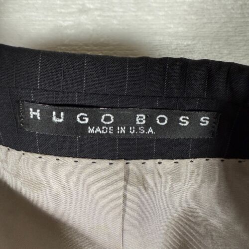 VTG Hugo Boss Bertolucci Cinemau 2 Piece Suit Men Size 40L 36x32 Striped Wool - Picture 11 of 24