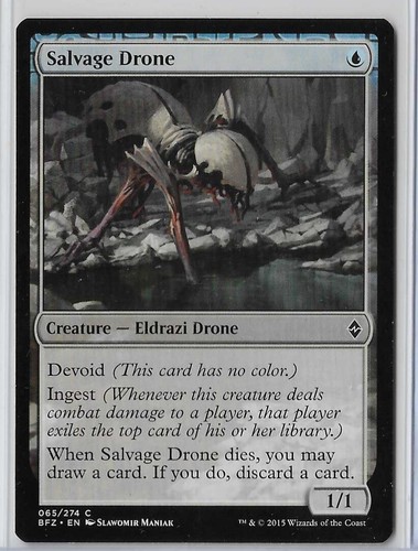 MTG Salvage Drone Battle for Zendikar (BFZ) Common Magic Card #065/274 Unplayed