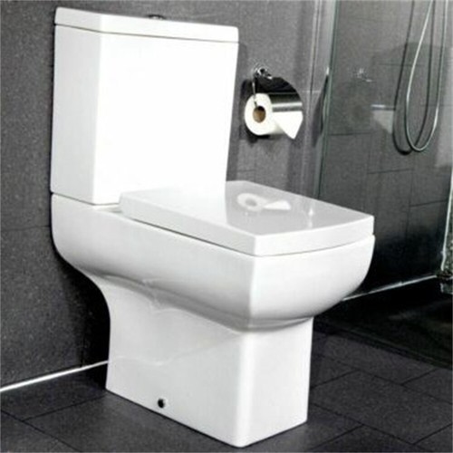 Soft Close Square Shape Toilet Seat Top Fix Short Projection White Wrapover AU - Picture 4 of 12