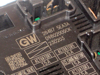 2022-2023 Nissan Versa IPDM Engine Room, Power Supply Module