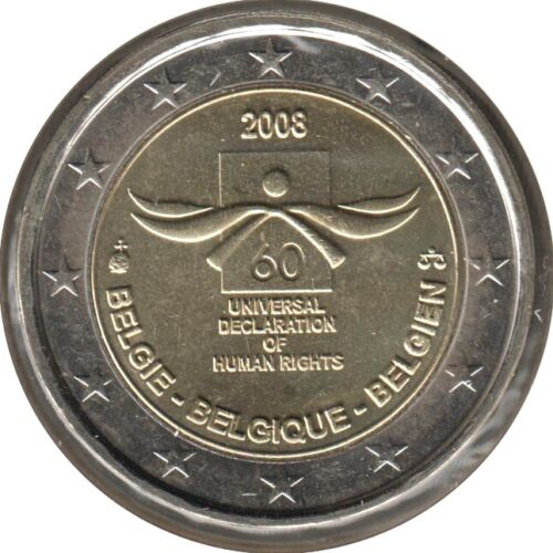 BE20008.1 - BELGIQUE - 2 euros commémo. Droits de l&#039;Homme - 2008