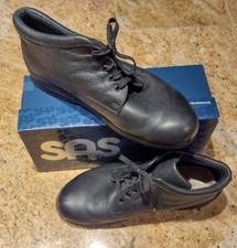 Sas Alpine Non-slip Lace-up Black Leather Ankle Boots Women's Size 12 Ww