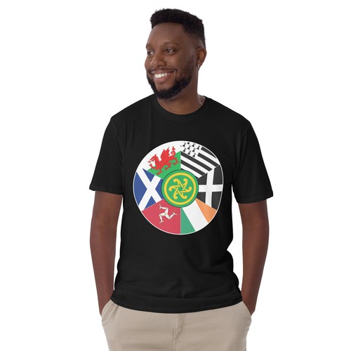 Pan Celtic Short Sleeve Unisex T-Shirt, Flags of The 6 Celtic Nations, S-3XL - Picture 2 of 8