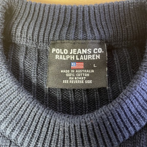 Vintage Polo Jeans Co Ralph Lauren Men's Sweater Size Large Stripe SEE CONDITION - Picture 3 of 9
