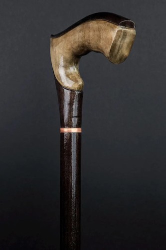 Walking Cane Wooden Stick Carved Victorian Handle Handmade Vintage Brass Hand - Picture 5 of 5