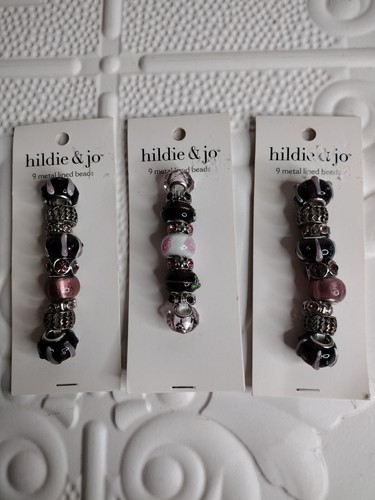 hildie & jo Lot Of (3) 9 Pieces Multicolor Metal Lined Beads and Extras New - Picture 9 of 10