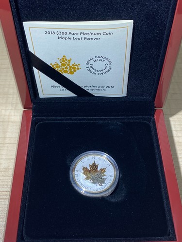 2018 Canada $300 Pure Platinum Coin - Maple Leaf Forever Mintage:250 - Picture 3 of 5