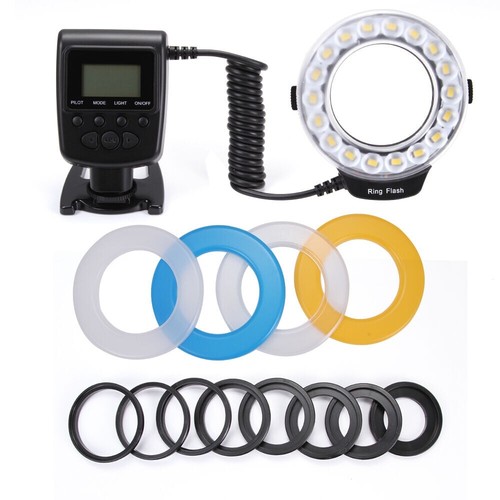 Neewer RF-550D Macro LED Ring Flash w/ LCD Display Screen Adapter Rings NEW - Picture 4 of 6