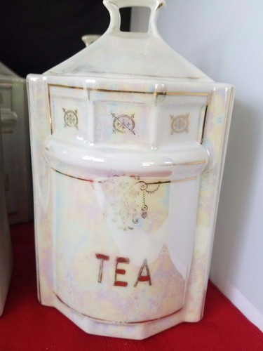 Czech-Slovakia Iridescent Lusterware   6 canister set  8" h - Bild 3 von 9