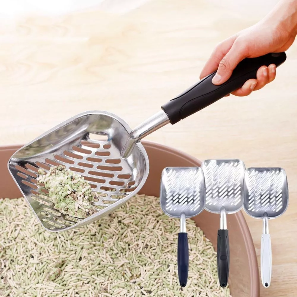 Long Handle Cat Litter Scoop NEW Large Metal Size Tray Pet