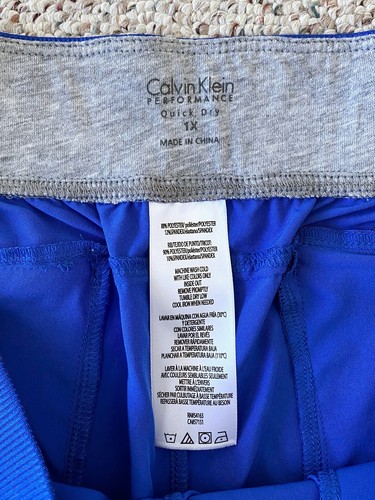 NWT NEW! CALVIN KLEIN Performance Quick Dry Size 1X Blue Sport Shorts Activewear - Picture 3 of 8