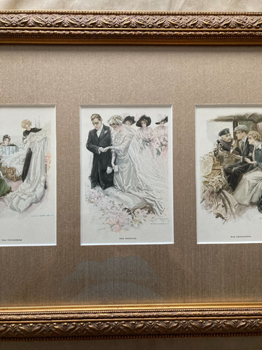 Vintage Reinthal & Newman Pubs. New York Prints "THE WEDDING" Mated & Framed EX - Picture 8 of 12