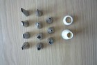 Cake Icing Nozzles, 11 metal vintage nozzles plus plastic screw connector.