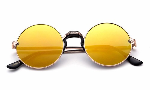 Runde John Lennon Sonnenbrille Flash-Gläser Nasenstütze alte Mode Vintage fein UV - Bild 9 von 9