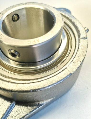 Premium SUCSFL207R3 w/TRIPLE-LIP Seals | Stainless Steel 35MM Bore UCFL207-L3 - Picture 4 of 5