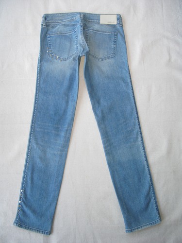 Pantalones de mezclilla ajustados para mujer Diesel Hushy talla 26 azul claro angustiados con elásticos - Imagen 3 de 11