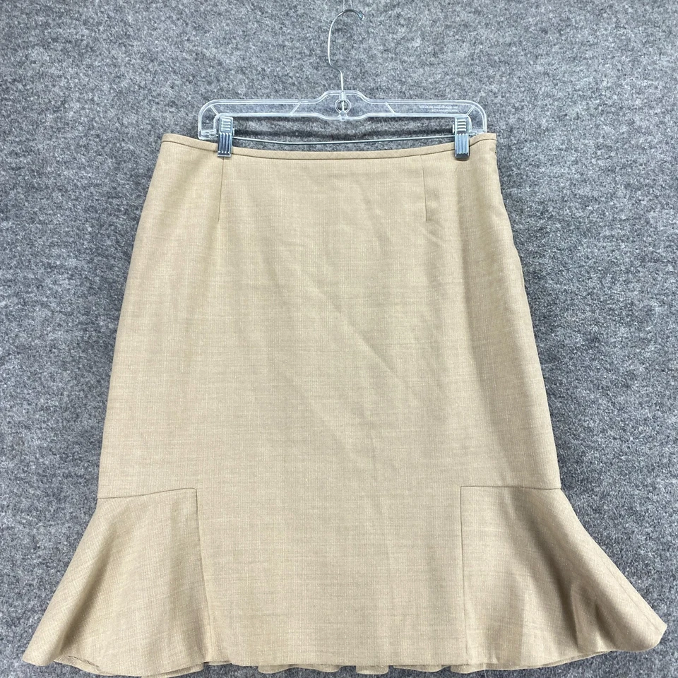 Falda mujer Antonio Melani 10 beige línea A midi forrada de lana cremallera tiro medio Foto 3 de 4