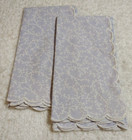 YVES DOLORME PARIS FRANCE 2 EURO PILLOW SHAMS LILAK WHITE PRINT SCALLOPED EDGES