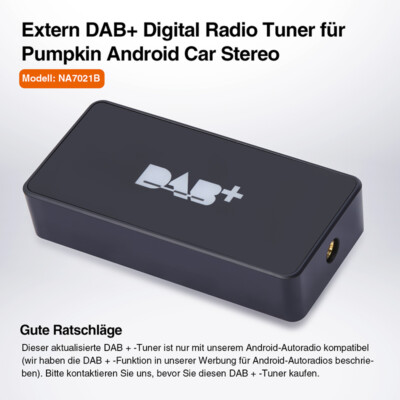Externe DAB+ Box Digitalradio Adapter Antennentuner USB für Android Autoradio DE