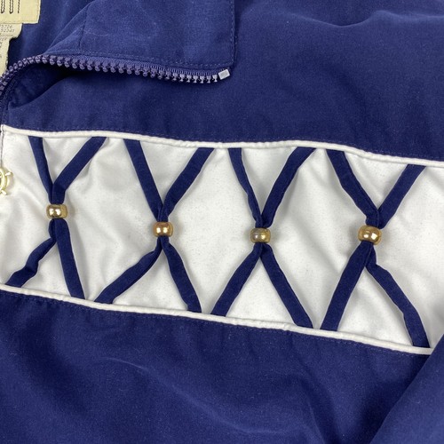 Chaqueta cortavientos náutica Teddi para mujer talla grande de colección azul blanco con cuentas años 90 - Imagen 7 de 14