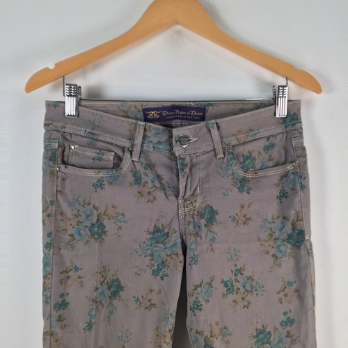 Divine Rights of denim jeans womens 27 grey floral skinny cotton USA 105551 - Picture 2 of 13